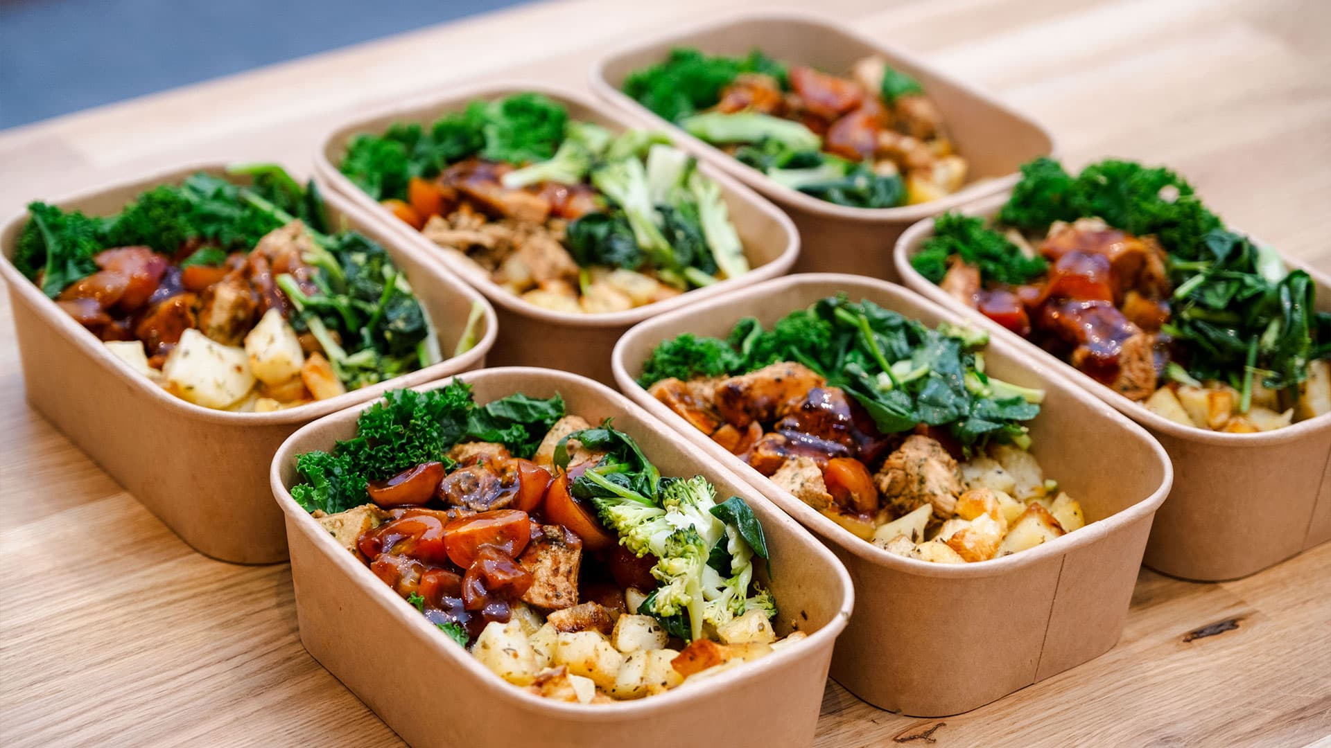Nourish dishes on a table